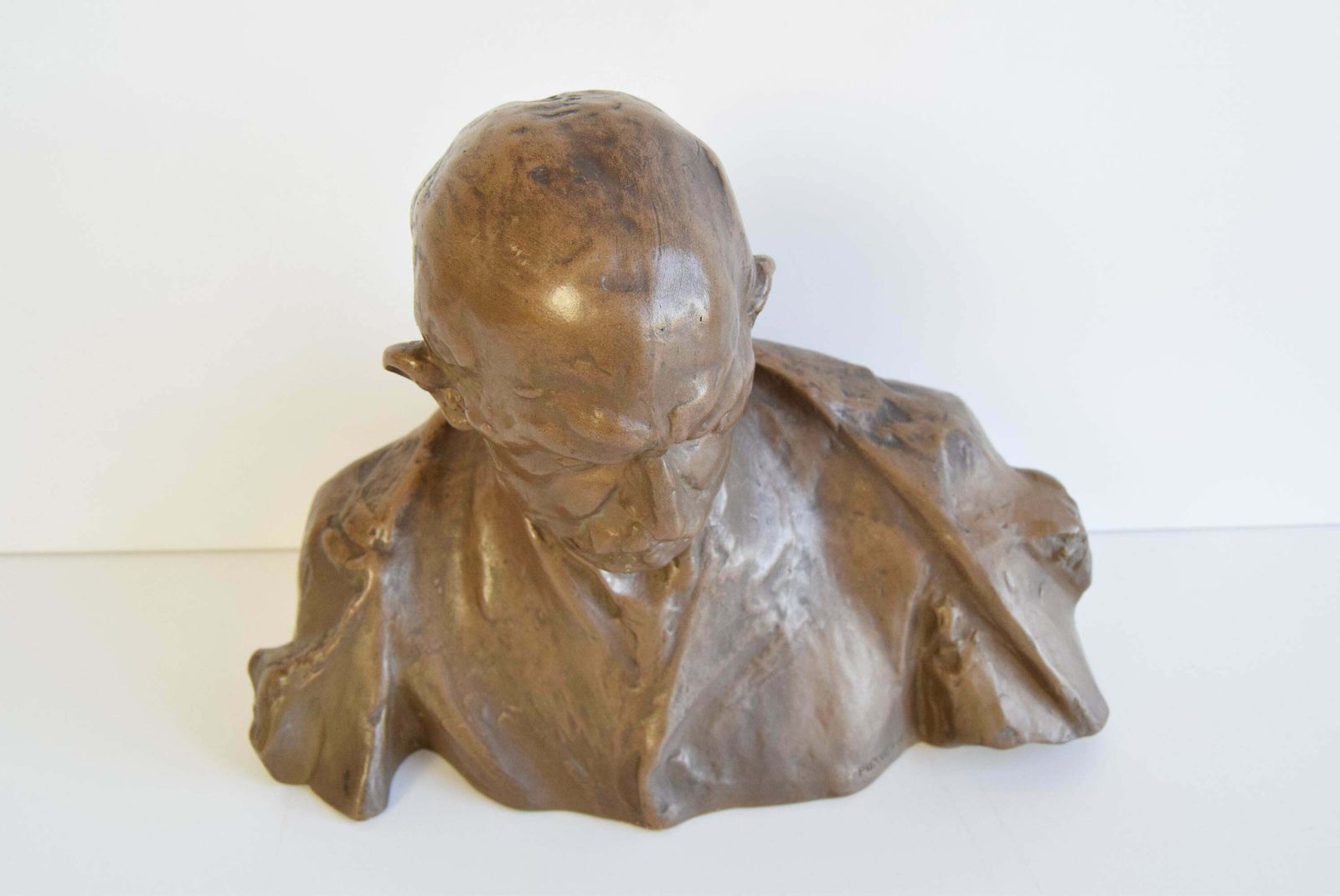 Mid Century Ceramic Statue/Bust Alois Jirásek, Signed Karel Pokorný, Circa 1950 photo for sale