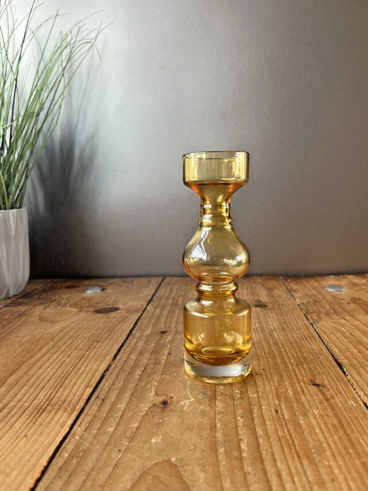 Amber Japanese Scandinavian 60's 70's Style Hooped Glass Vase Likely By Tajima photo furniture