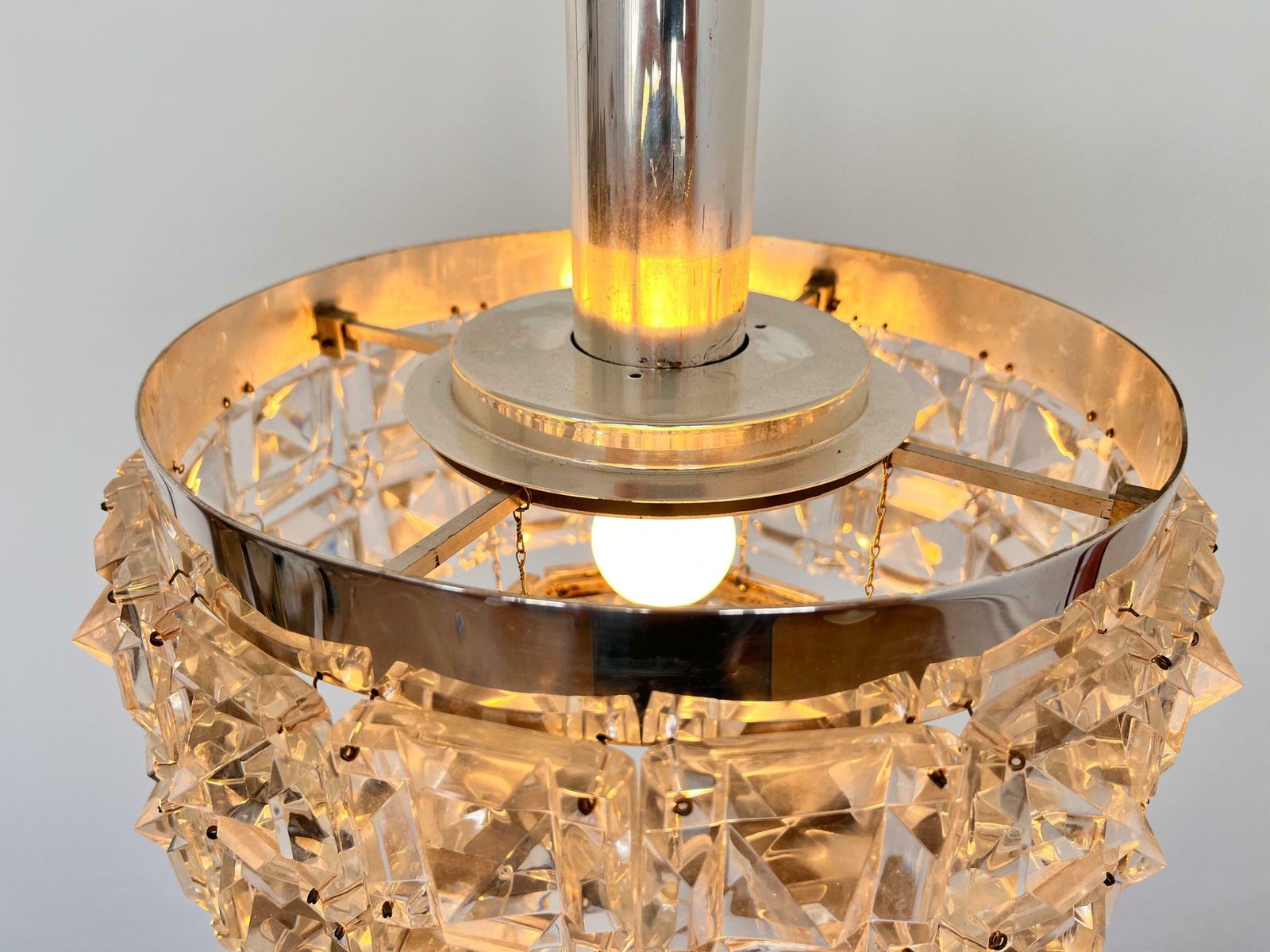 Midcentury Glass Chandelier By Kinkeldey, Germany, 1970s photo furniture