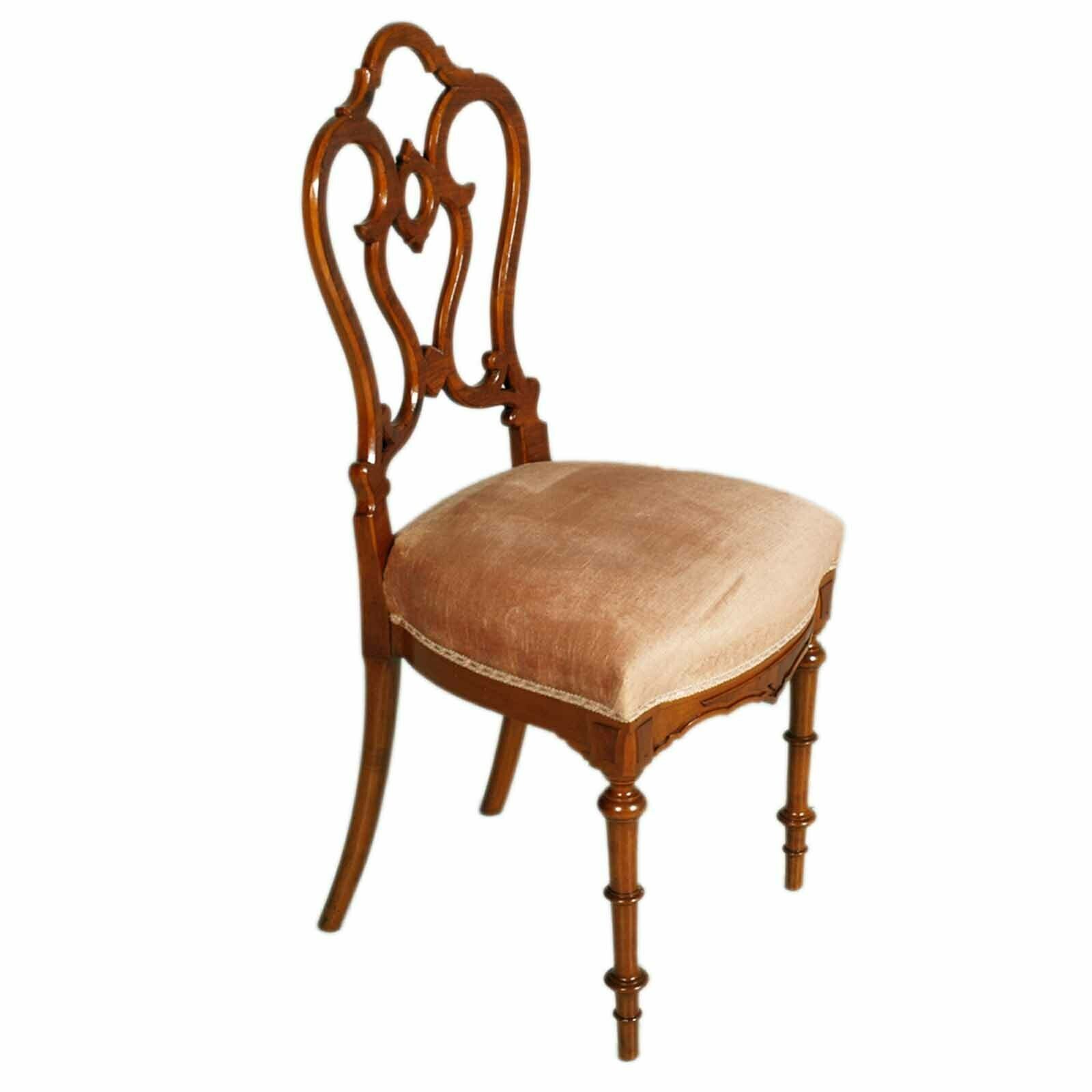 Six Early 19th Century Venetian Chairs, Walnut, Empire Style, Wax Polished photo buy