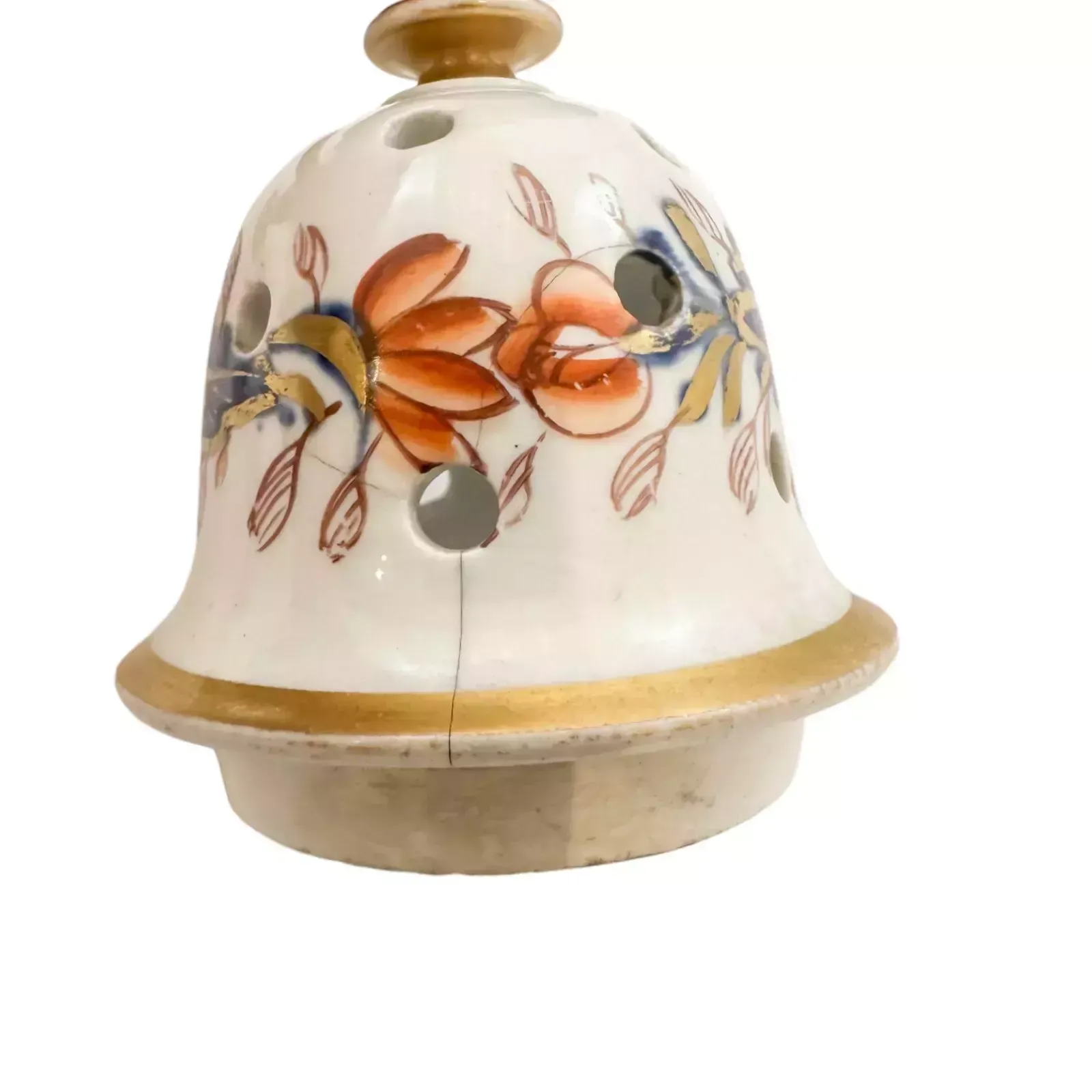 Home Decor Antique Georgian Masons Ironstone Porcelain Imari Pot Pourri Vase Incense Burner photo