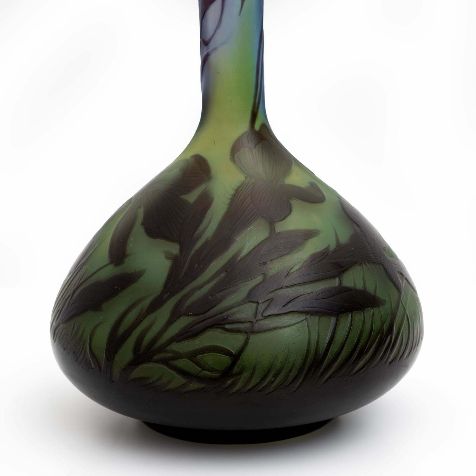 Bulbous Glass Vase With Floral Decoration By émile Gallé, France, 1900 photo Home Decor