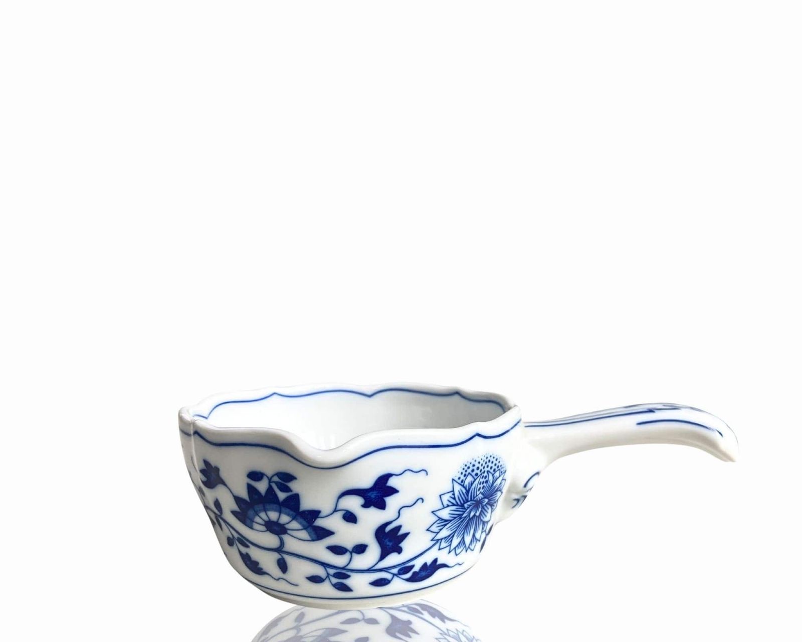 Blauw Uien Magnetron Schotel | Chocoladepan | 1 Kom | Vintage Hutschenreuther