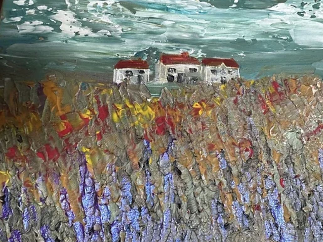 Original, Textured Acrylics, Artist Catherine Mackie, 2023, Crofting