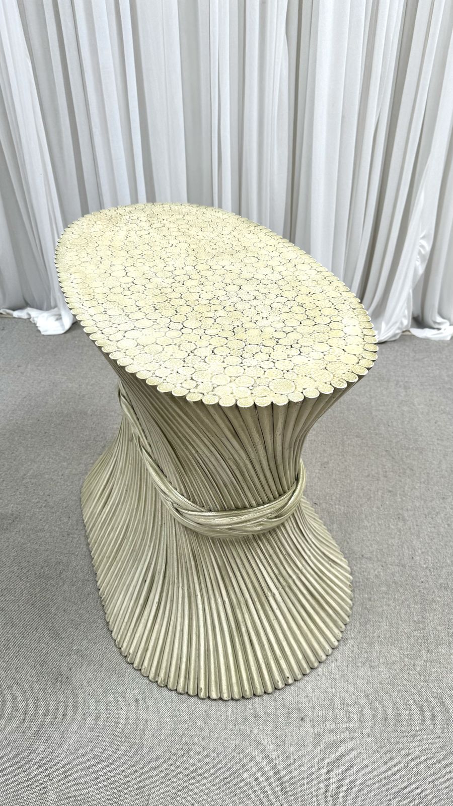 Furniture Late 20th Century Mcguire Sheaf Of Wheat And Rattan Dining Set photo
