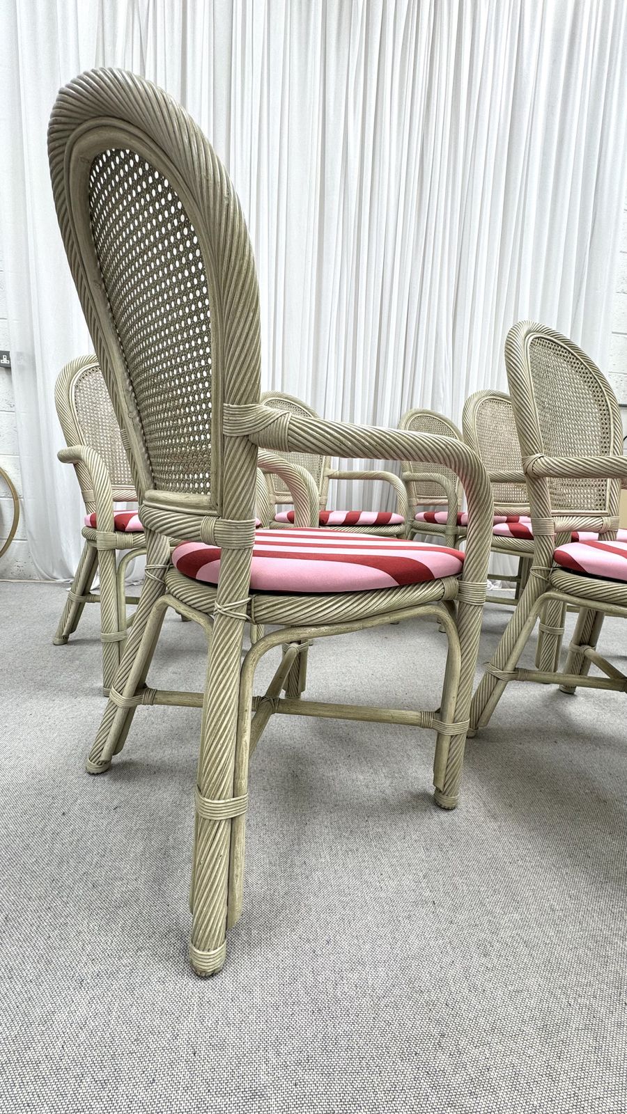 1200.0 Late 20th Century Mcguire Sheaf Of Wheat And Rattan Dining Set photo