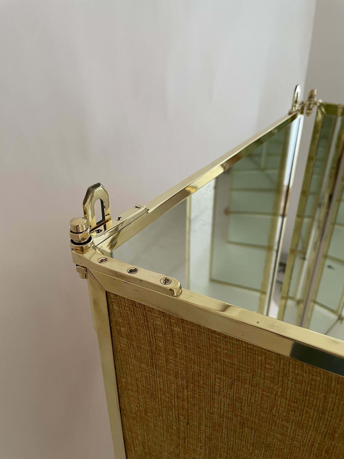 Tall Standing Brass Triptych Mirror By Maison Brot. Ysl Favourite ! photo furniture