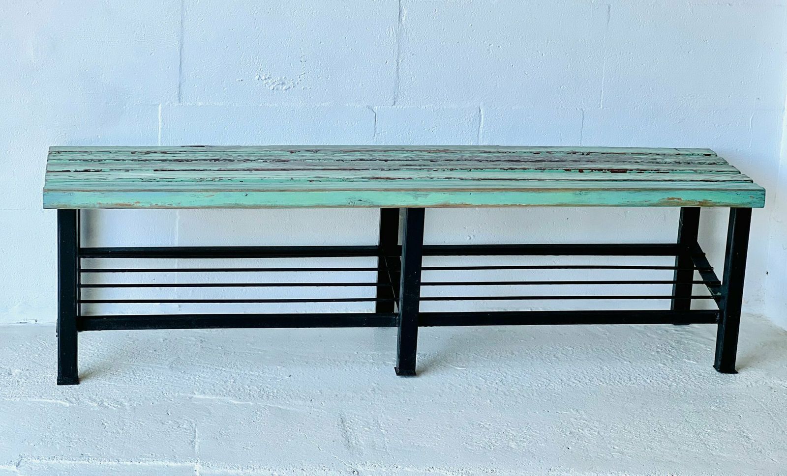 photo furniture Industrial School Bench, 1970, 1970s