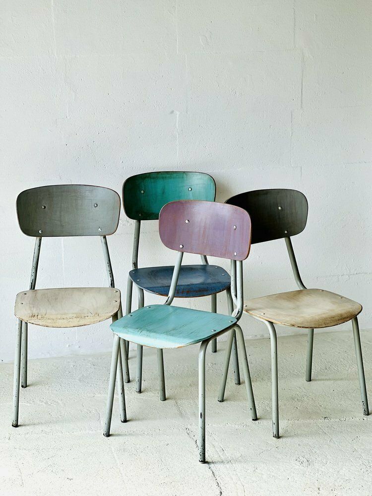 Vintage Schoolstoelen, Set Van 4 photo furniture