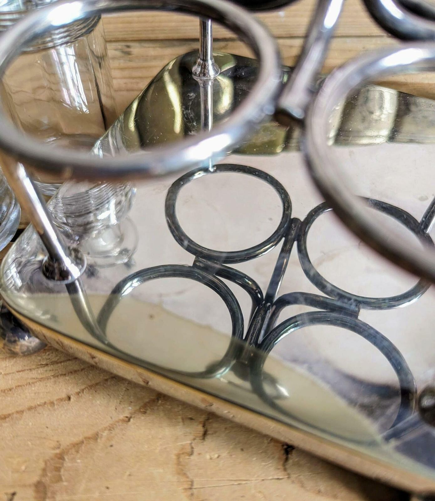 A Pretty Antique Marples And Co Silver Plated Cruet Set In Georgian Style   Tableware, Oil & Vinegar, Mustard Pot Salt Shaker photo vintage