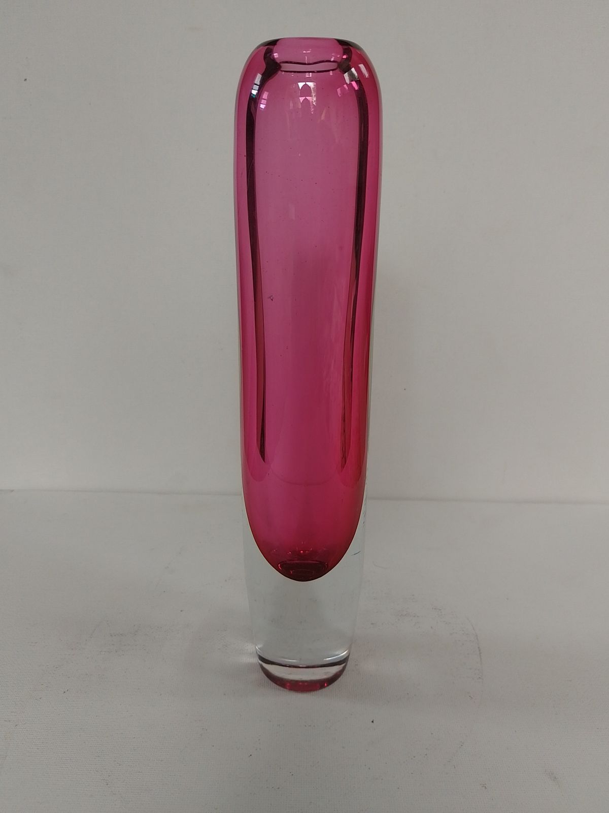 Josef Schott "Hot Pink "  Tube Vase Smålandshyttan Sweden
