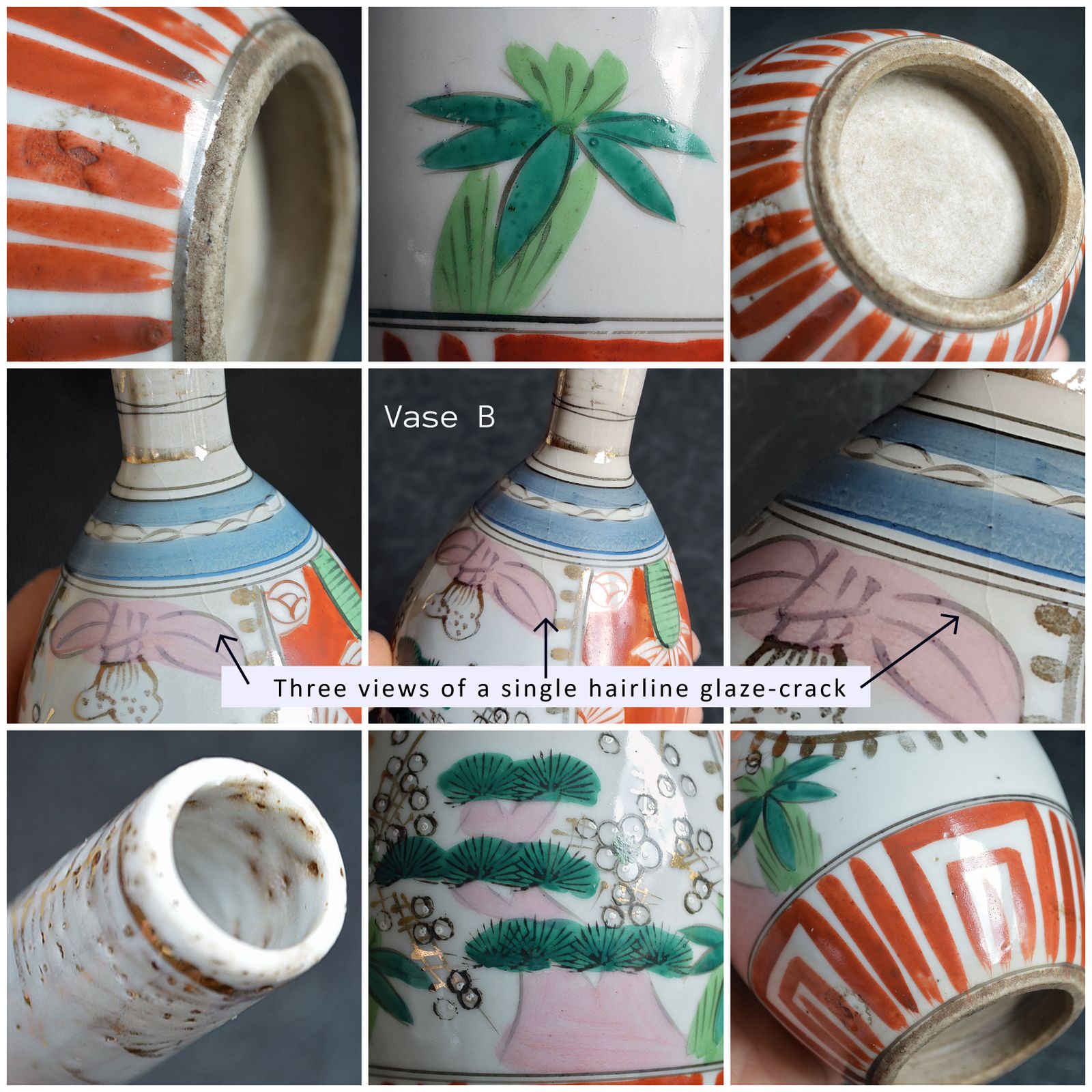 photo for sale Pair Of Kutani Vases / Sake Bottles Dating From Meiji To Early Showa Period