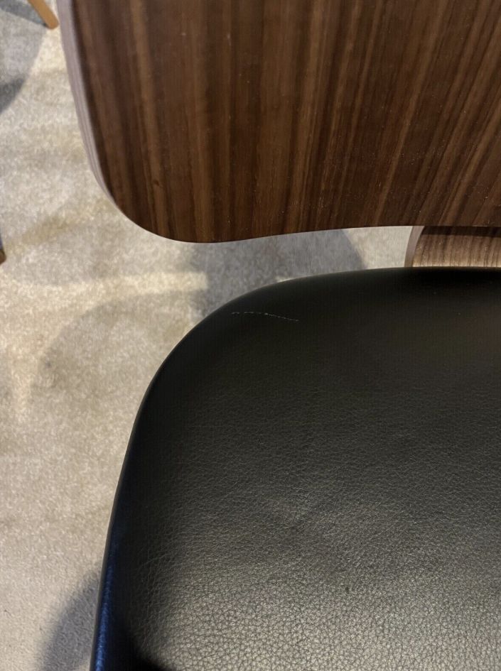 Boconcept Aarhus Dining Chairs Walnut & Black Leather Set Of Four photo Furniture