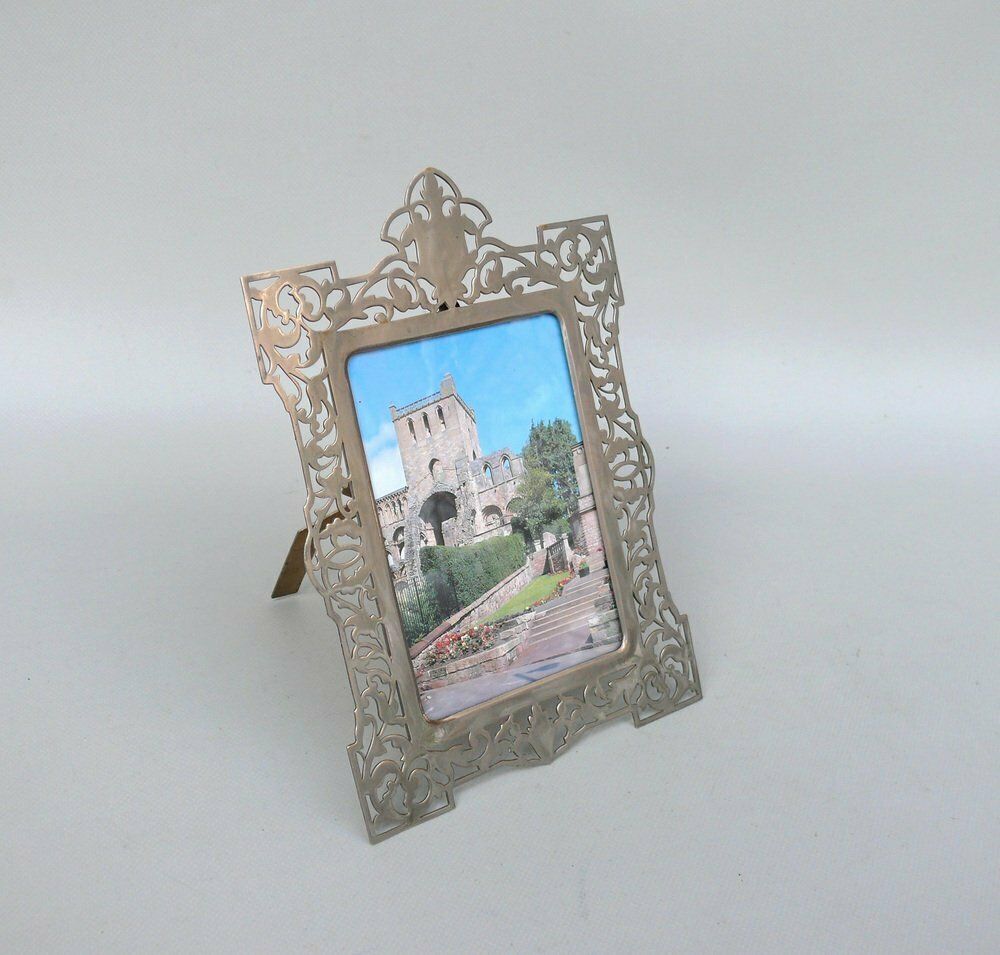photo furniture Antique Biedermeier Nickel Plated Picture Frames, Set Of 2