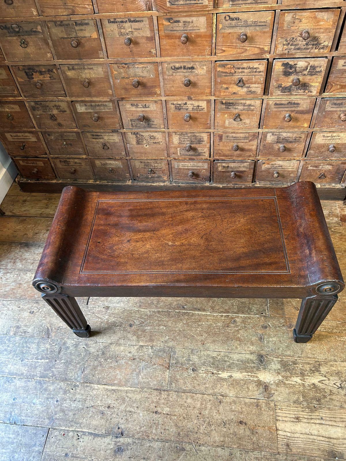 Antique English Tatham And Marsh Mahogany Hall Bench Circa 1810 photo for sale