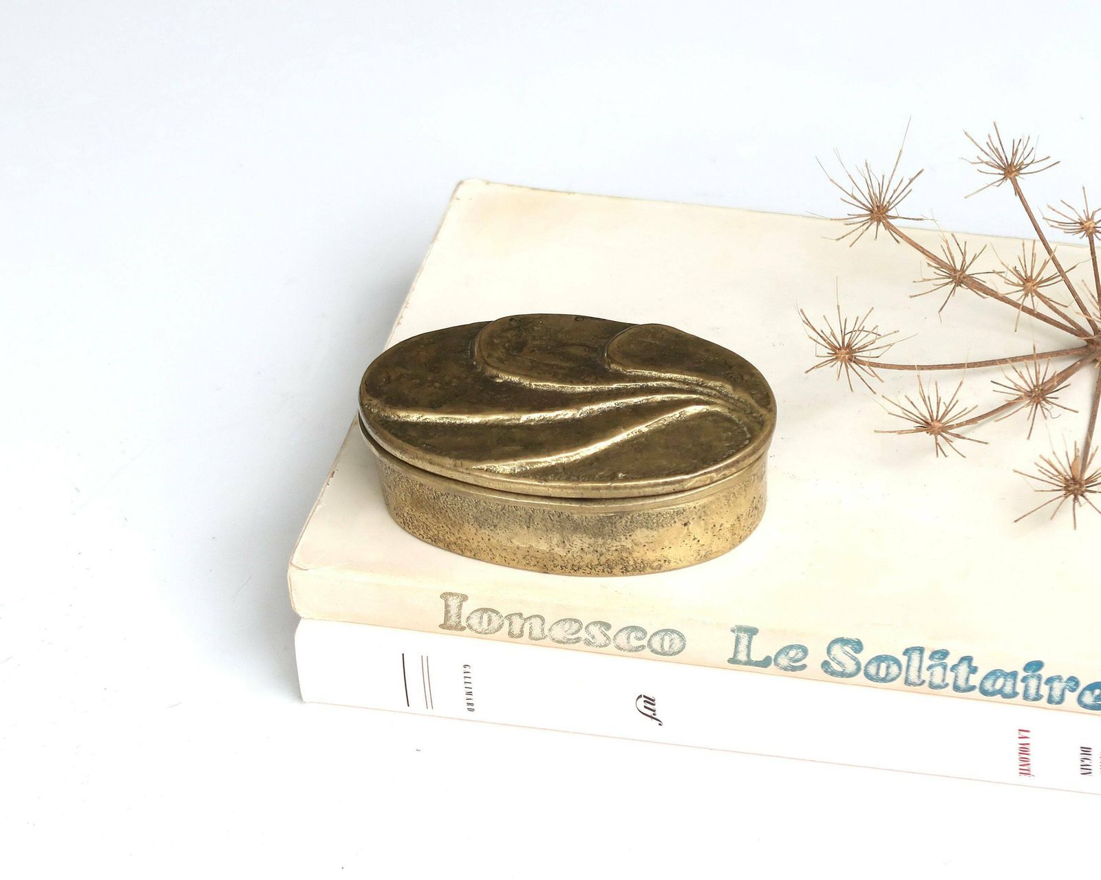 Ovale Brass Jewelry Box, 1970s / Vintage, Boho Chic, Bohemian, Wedding Rings Box photo buy