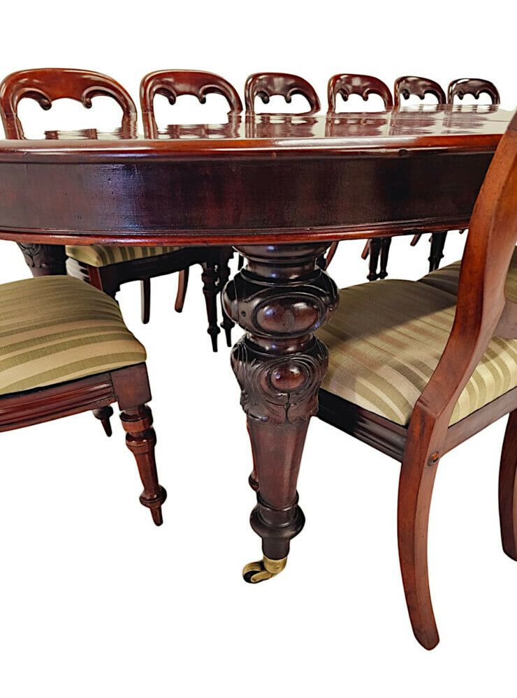 A Very Rare And Fine Irish 19th Century Four Leaf Extending Dining Table In The Manner Of Strahan Of Dublin photo furniture