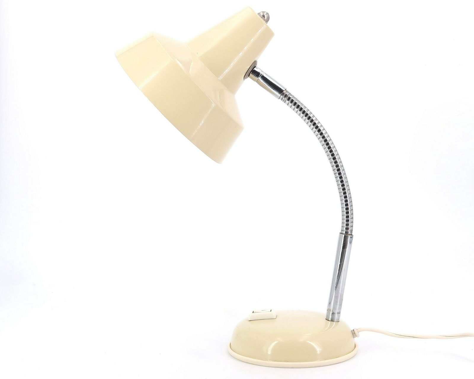 Franse Gelede Beige Bureaulamp, Ca. Jaren 1950 / Vintage, Kinderkamer, Tafelverlichting
