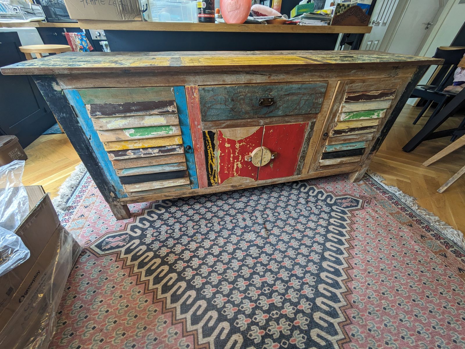 Bohemian Balinese Hardwood Sideboard photo for sale