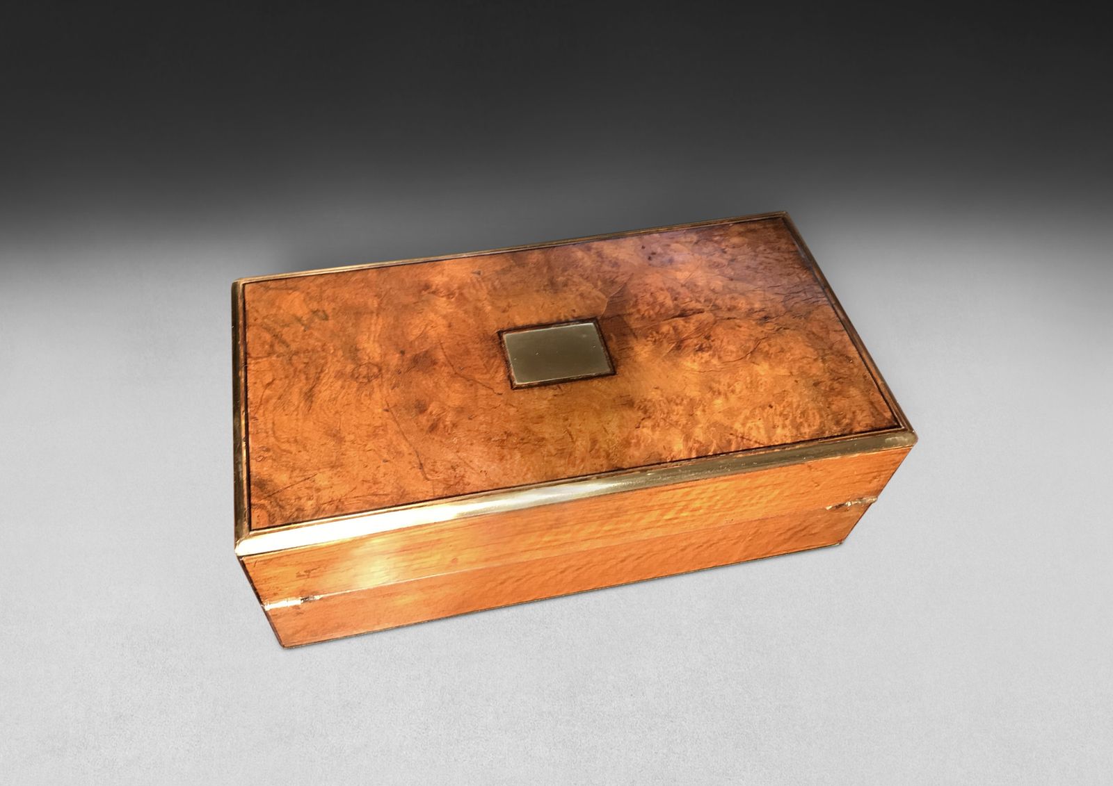Burr Walnut And Brass Campaign Writing Box By Mappin & Webb photo 950.0