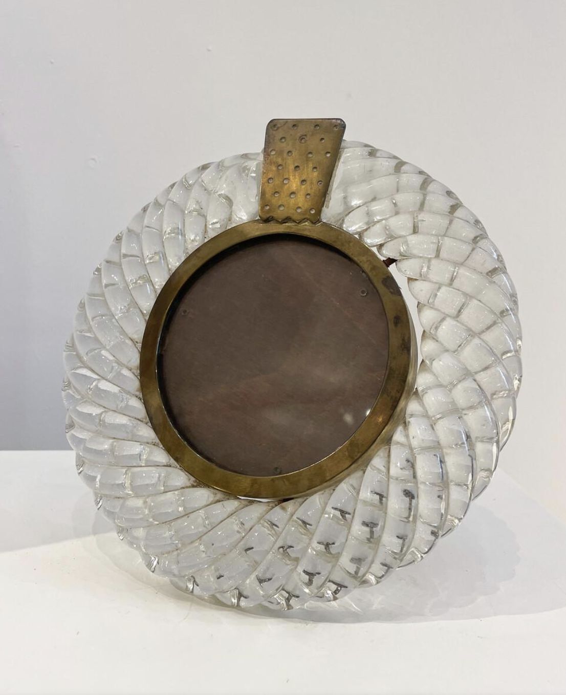 Mid Century Modern Round Picture Frame By Carlo Scarpa For Venini, 1950s photo for sale
