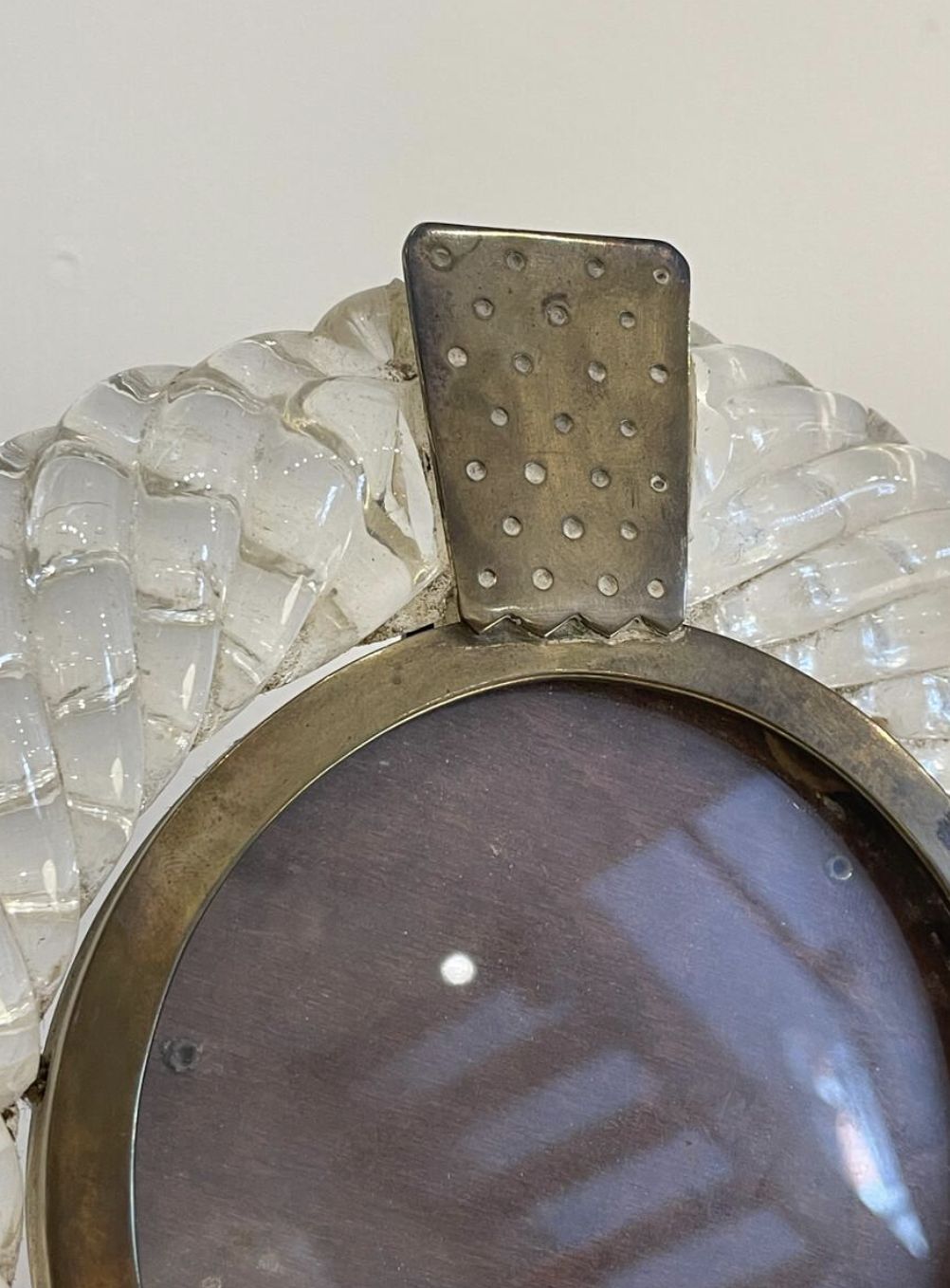 Mid Century Modern Round Picture Frame By Carlo Scarpa For Venini, 1950s photo Home Decor