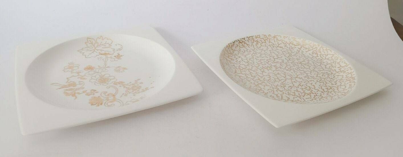 4 Dessert Plates In White Wedgwood Porcelain With Gold Decoration, Plato Gold Series photo Home Decor