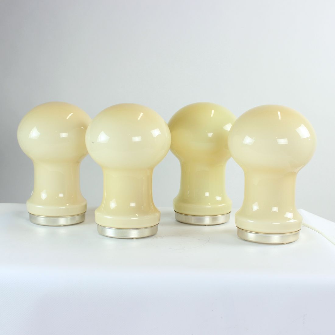 Unique Beige Opaline Glass Table Lamp By Ivan Jakes, Czechoslovakia 1960s photo buy