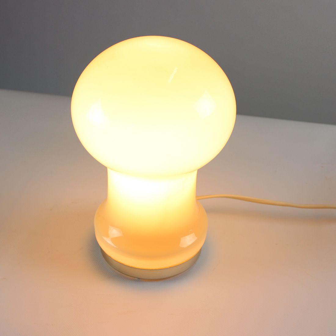 Lighting Unique Beige Opaline Glass Table Lamp By Ivan Jakes, Czechoslovakia 1960s photo