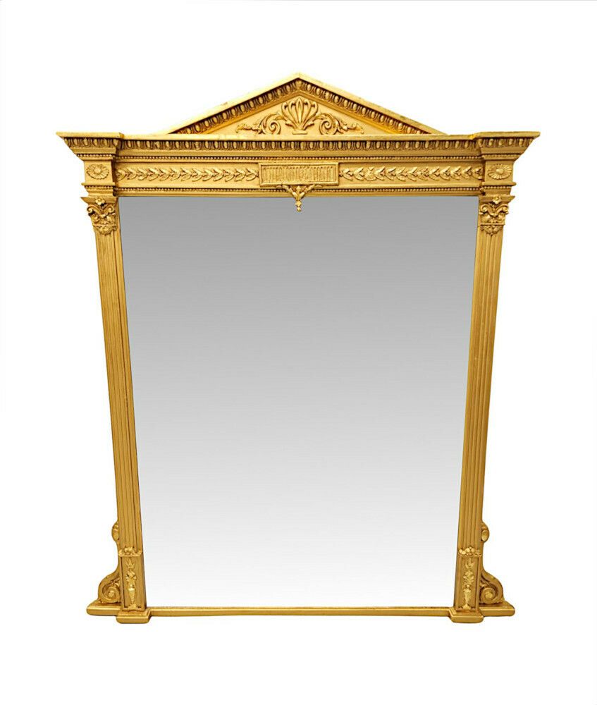 A Stunning 19th Century Giltwood Overmantel Mirror