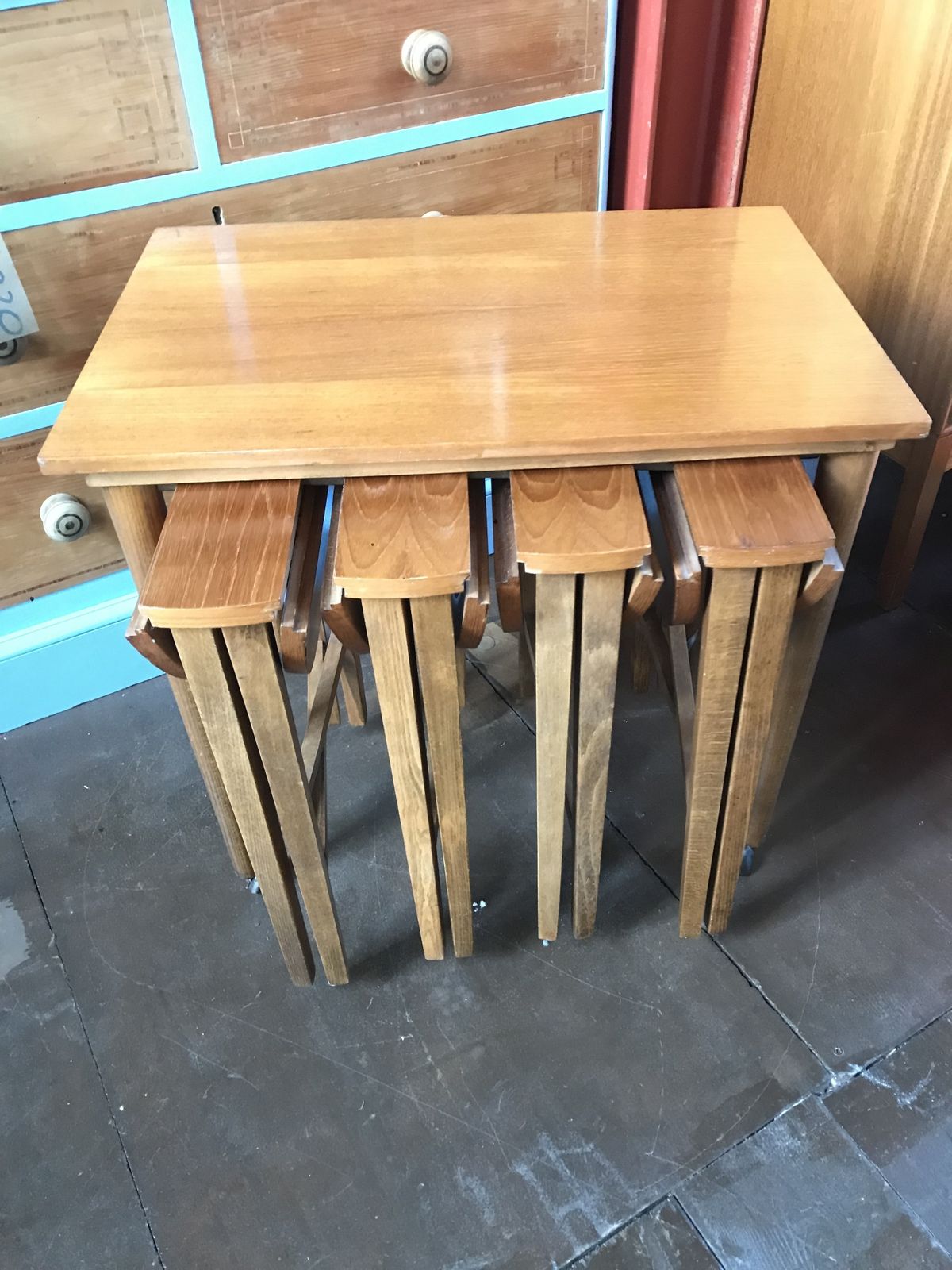 Nest Of 5 Tables Poul Hundevad Style For Novy Domov  Teak Finish photo for sale