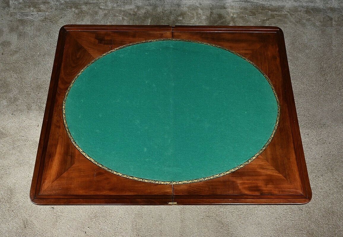1904.0 Burl Mahogany Games Table, Restoration Period – Early 19th Century photo