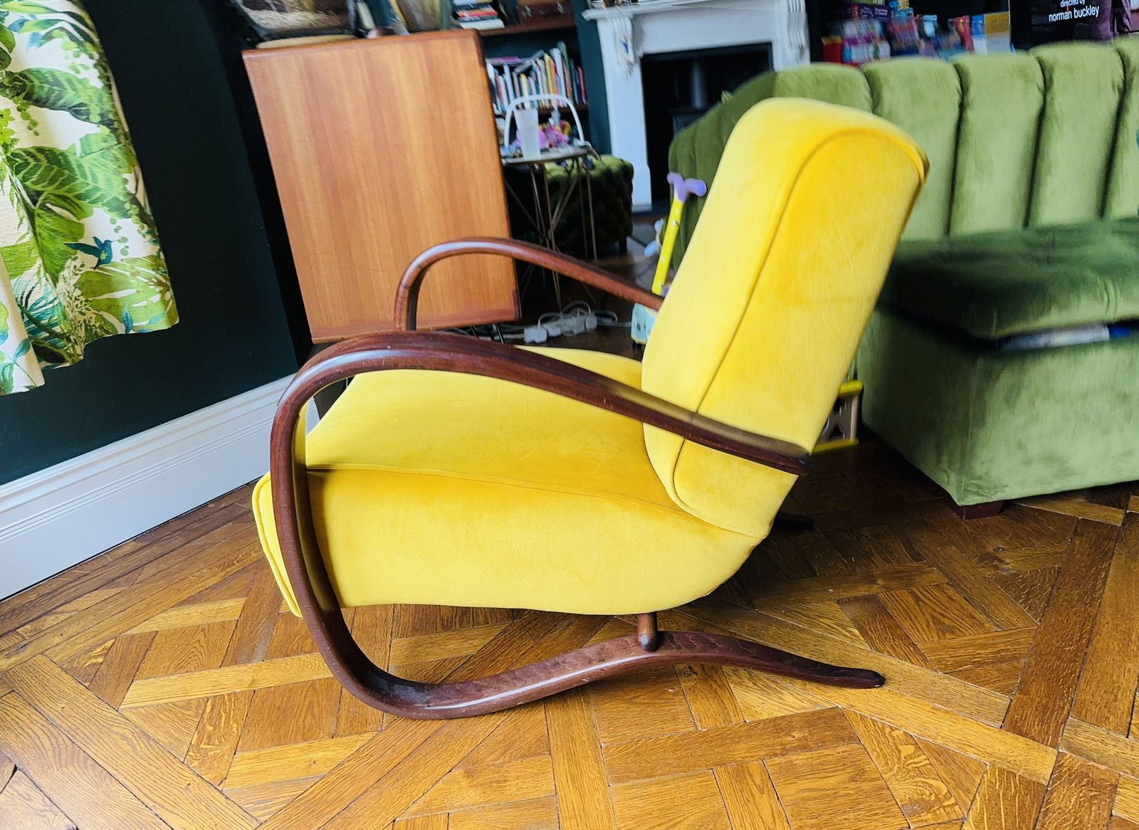Pair Of Original Halabala H269 Armchairs In Madison Zest Velvet photo furniture