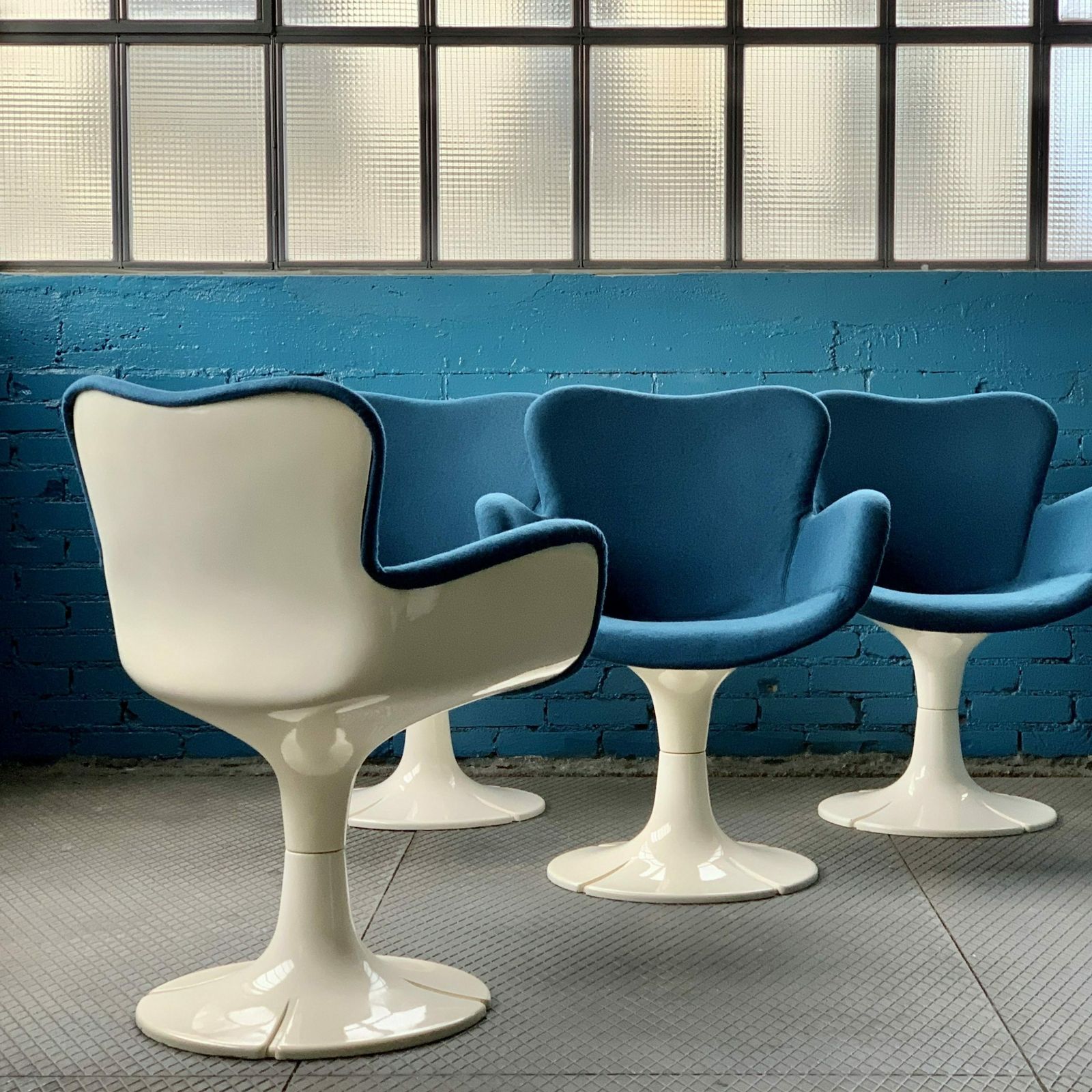 Christian Adam, 4 Armchairs Trefle, Airborne Ed., C.1968 Adam Christian (Born In 1938) photo furniture