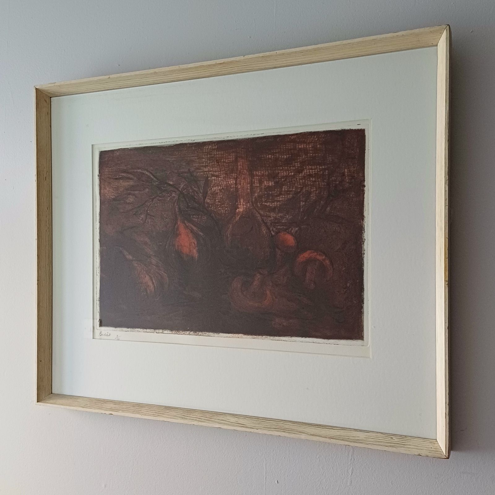 Still Life With Mushrooms By André Bicât, Mid Century photo furniture