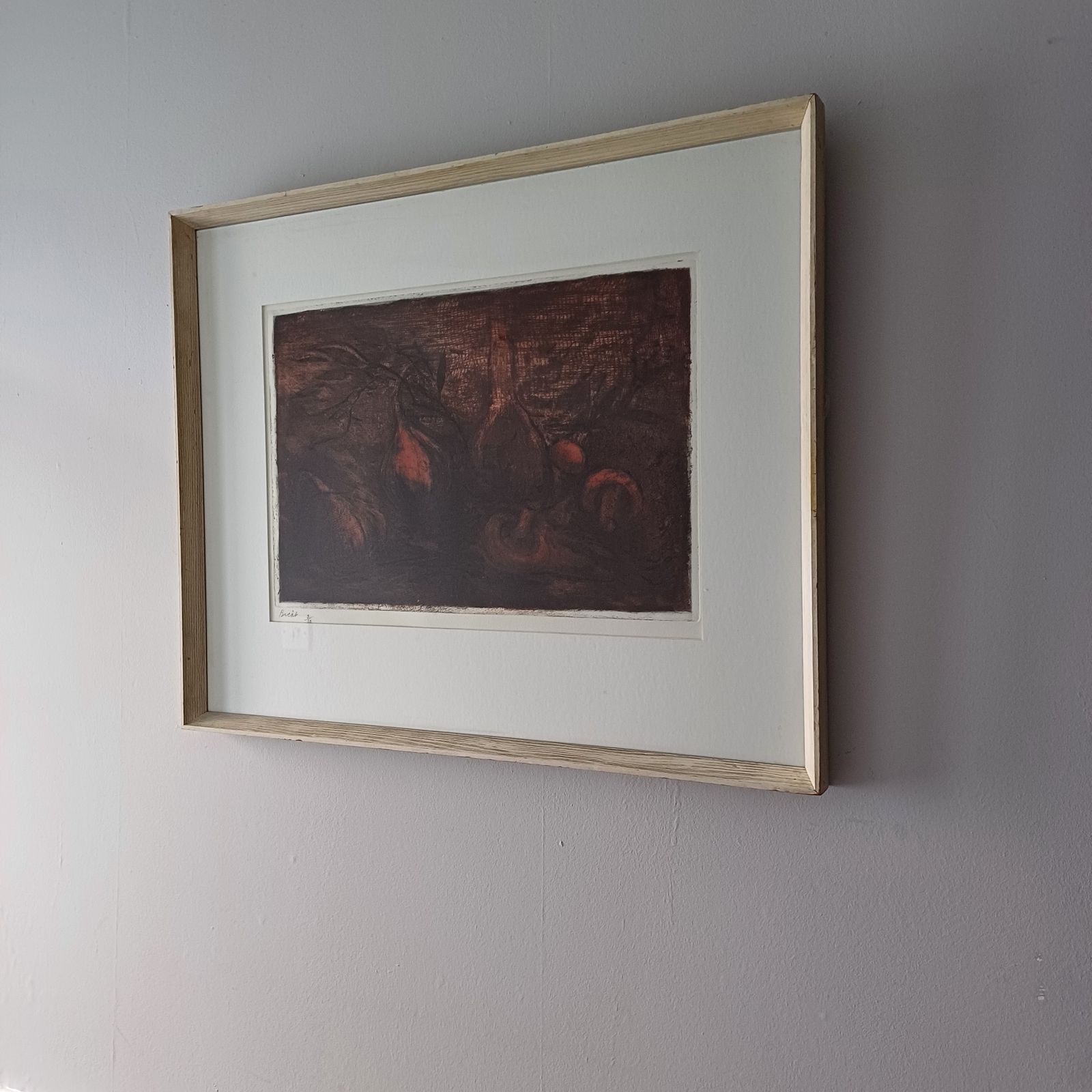 Still Life With Mushrooms By André Bicât, Mid Century photo Art