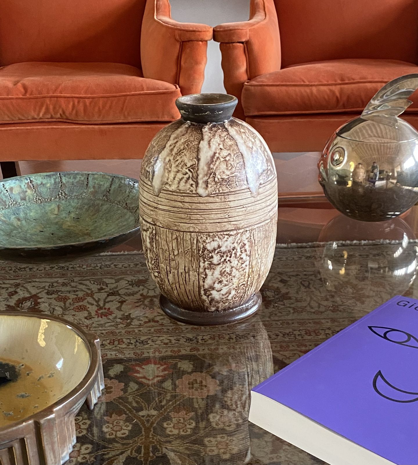 Louis Auguste Dage, Art Deco Unique Ceramic Vase, France 1930 photo Home Decor