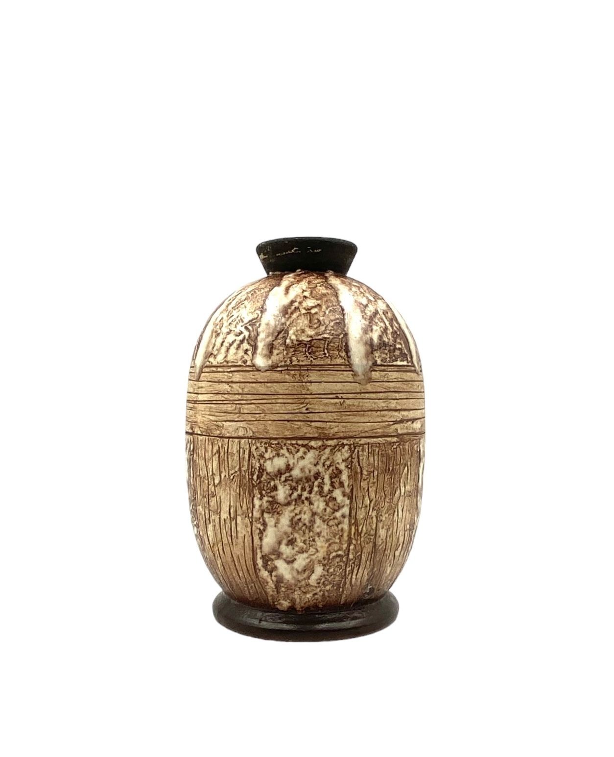 photo vinterior Louis Auguste Dage, Art Deco Unique Ceramic Vase, France 1930