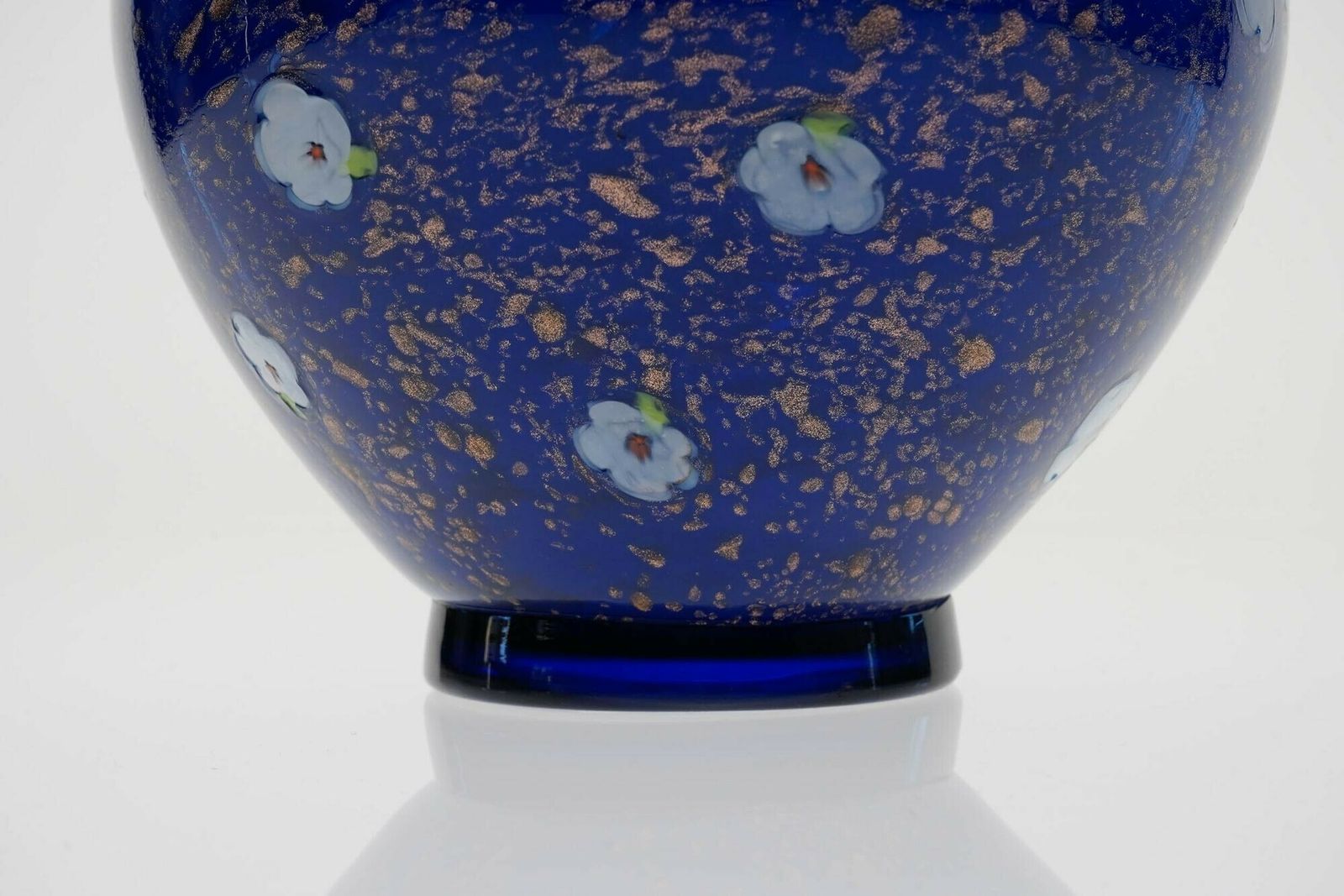 Cobalt Murano Glass Vase, Murrine And Avventurina. Lapis Lazuli. Fratelli Toso photo Home Decor