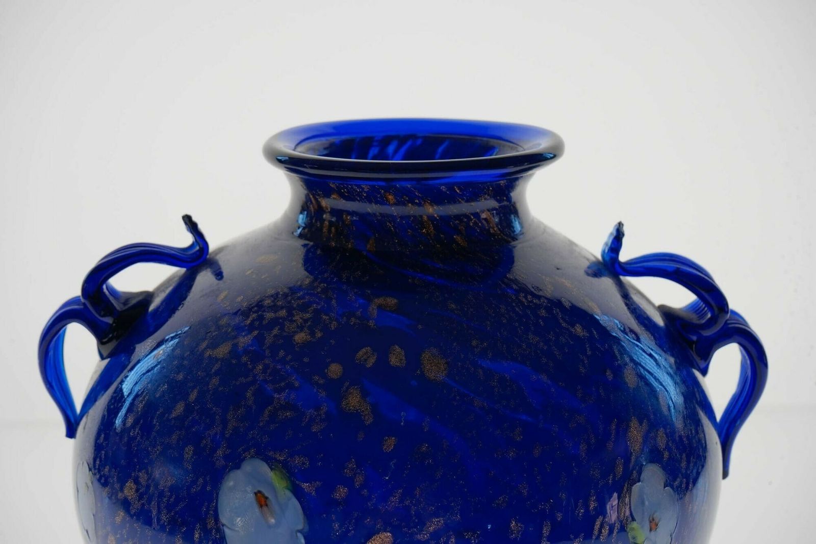Cobalt Murano Glass Vase, Murrine And Avventurina. Lapis Lazuli. Fratelli Toso photo 1800.0