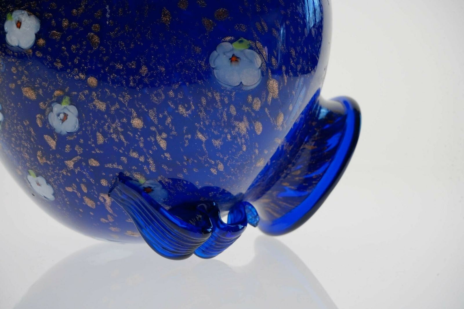 photo furniture Cobalt Murano Glass Vase, Murrine And Avventurina. Lapis Lazuli. Fratelli Toso