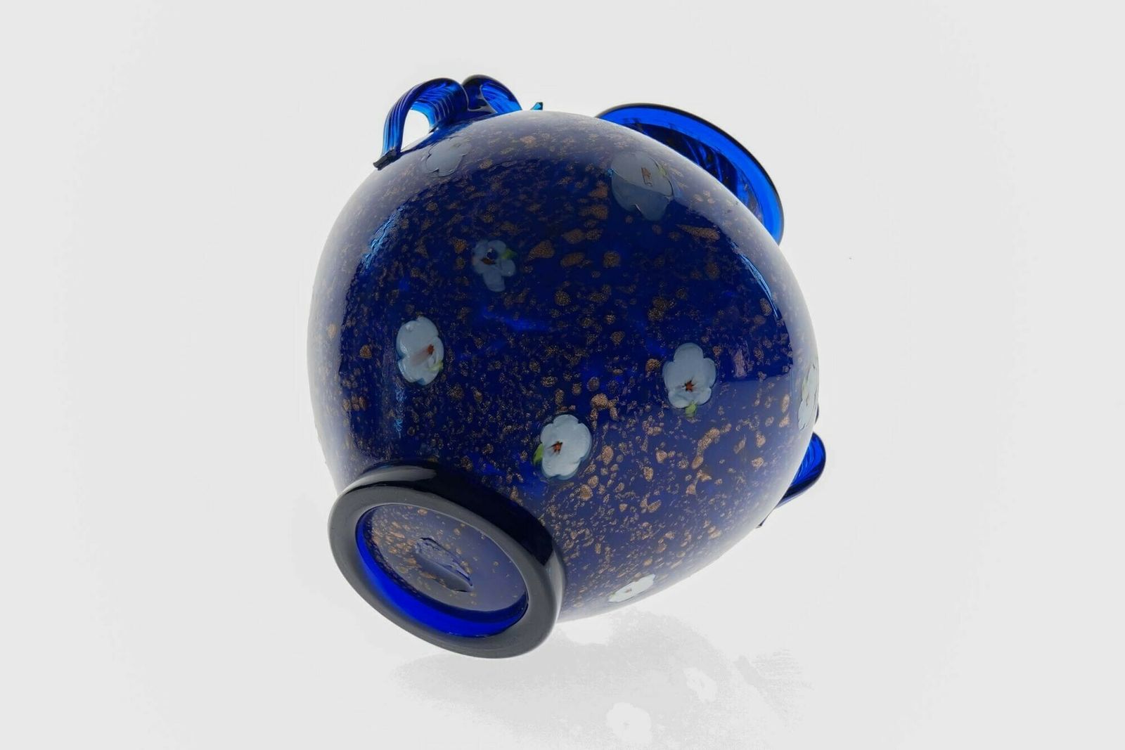 Home Decor Cobalt Murano Glass Vase, Murrine And Avventurina. Lapis Lazuli. Fratelli Toso photo