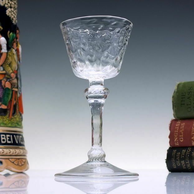 18th Century Nut Moulded Liege Wine Glass C1720