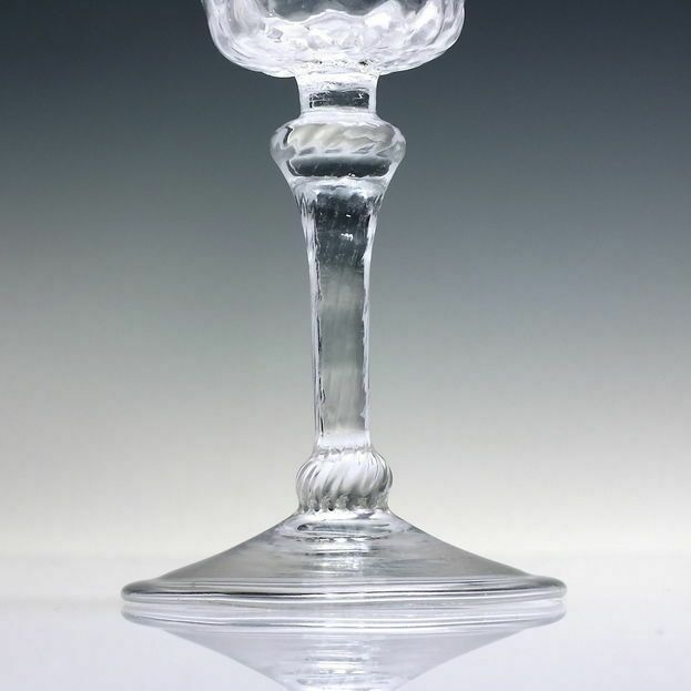 18th Century Nut Moulded Liege Wine Glass C1720 photo for sale