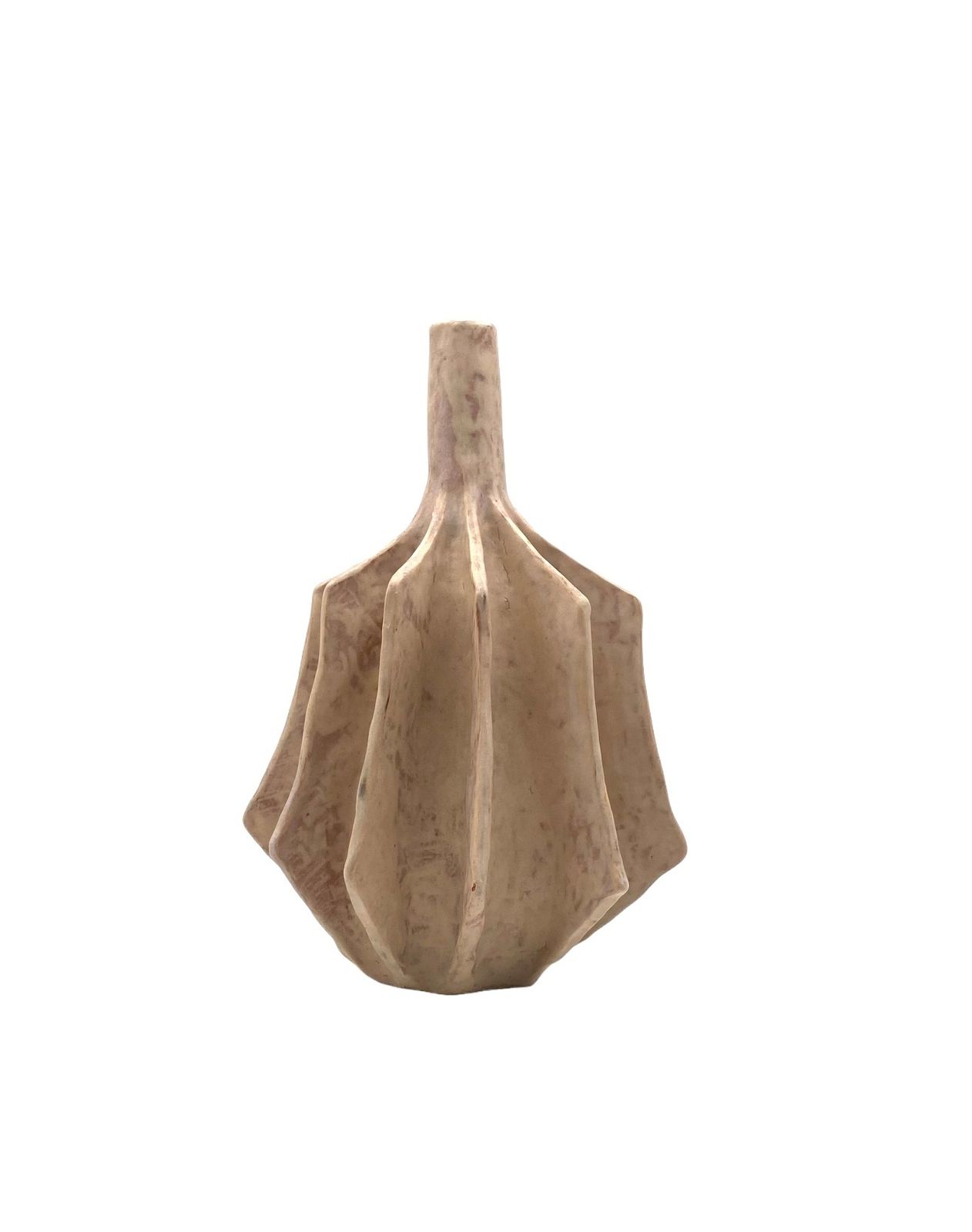 photo for sale Organic Modern White Earthenware Vase, France 1970s