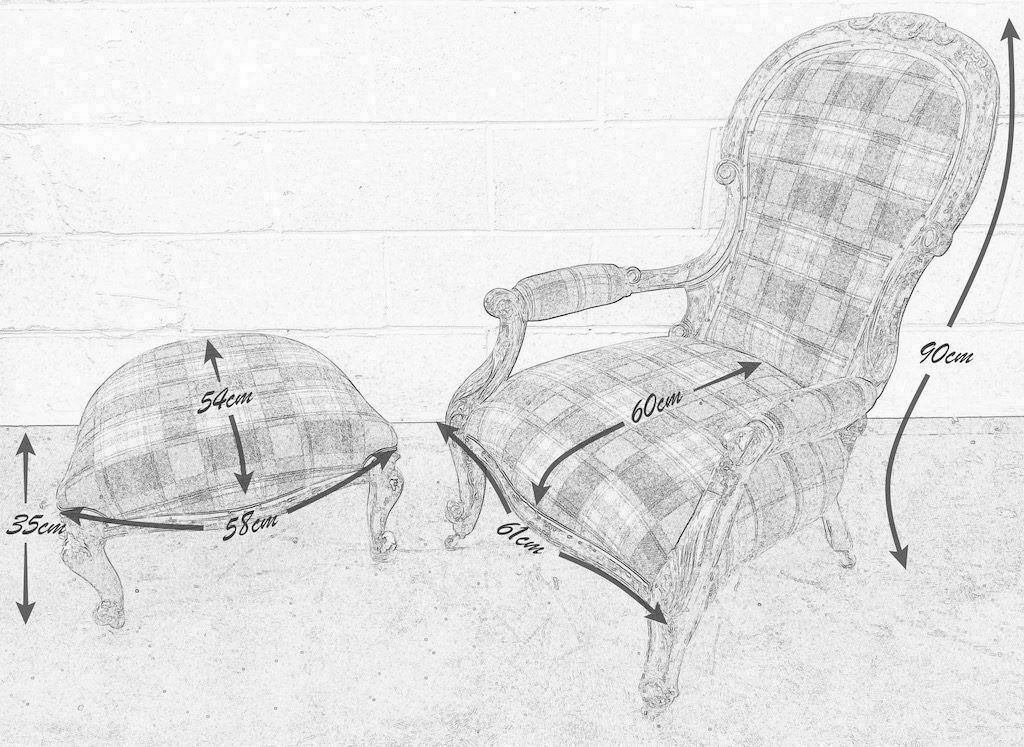 Victorian Chair And Footstool Set: "Arthur 'N' Arf An Arthur" photo Furniture