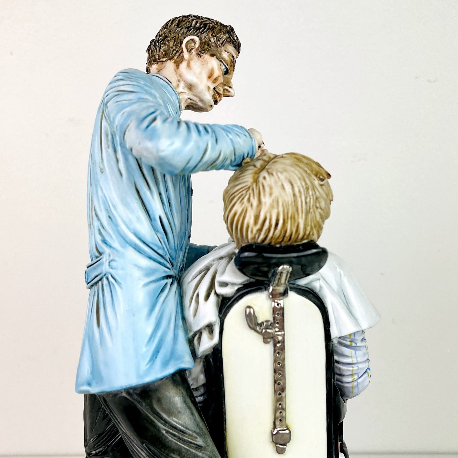 690.0 Vintage Ceramic Sculpture Of Barber By Capodimonte Italy 1950s photo