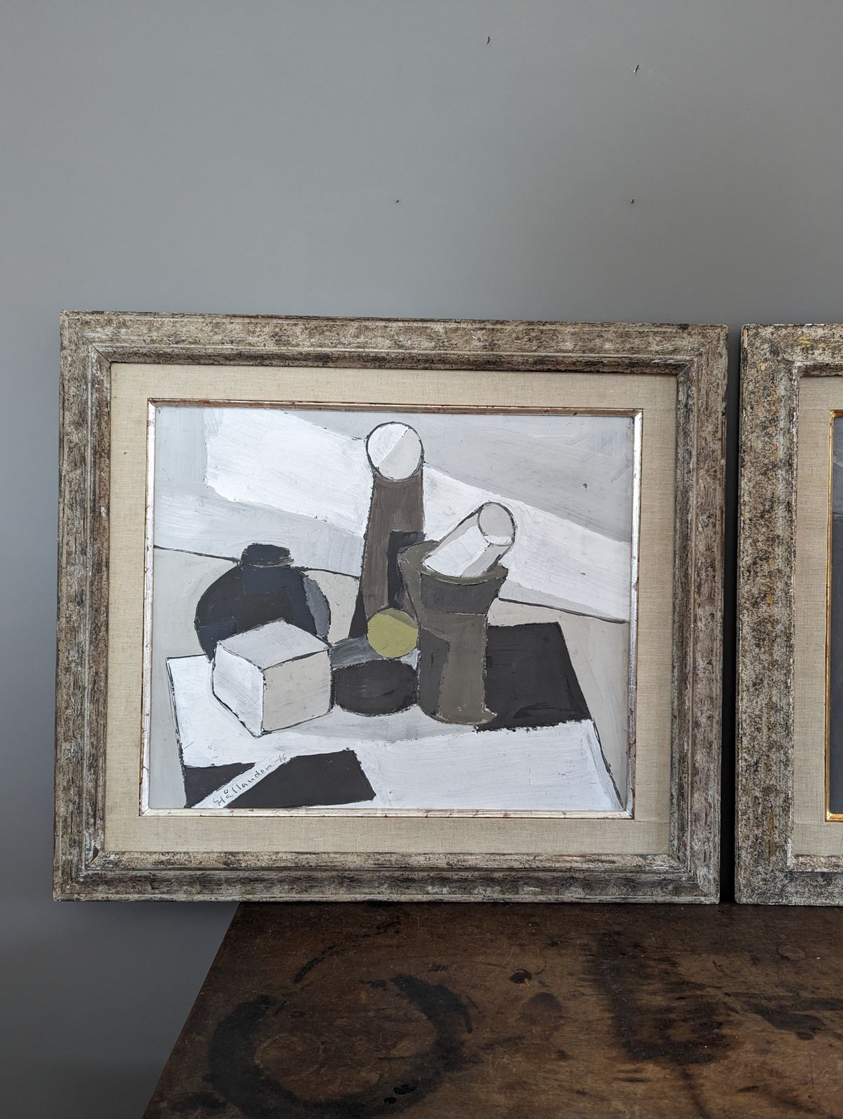 The Green Ball, Mid 20th Century Oil Painting photo vinterior