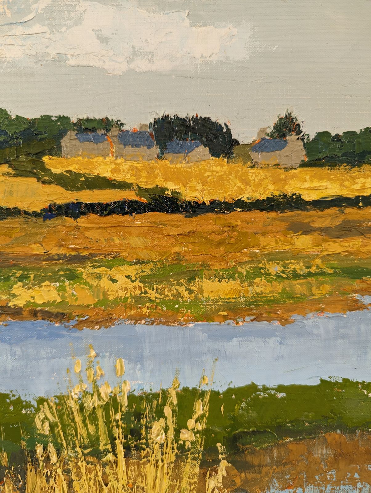 523.0 Golden Lake Oil Painting photo