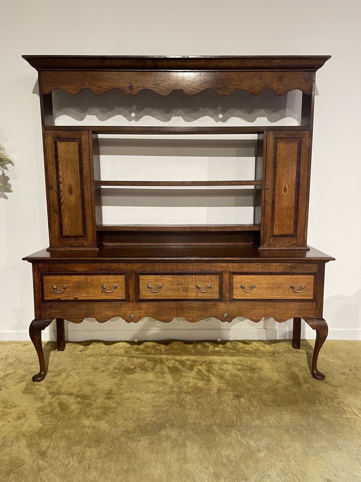 Antique Spicer Of Pontesbury Oak Dresser With Cross Banded Mahogany photo furniture